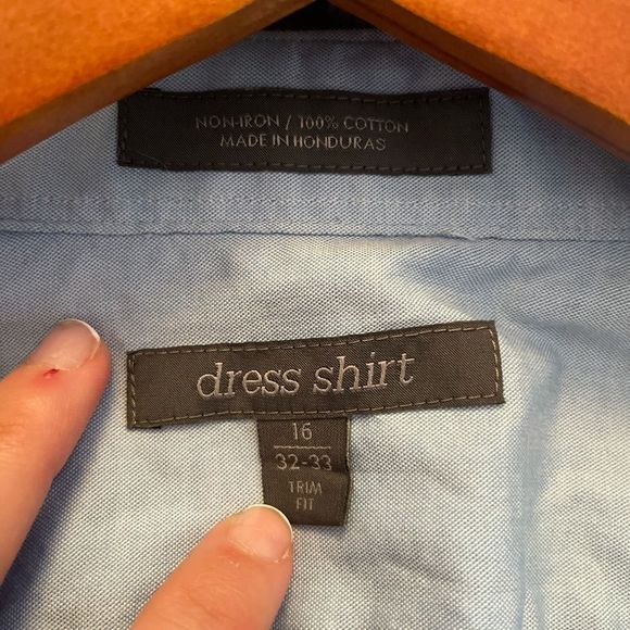 $ Dress shirt button down size 16 32-33 trim fit - Picture 2 of 3